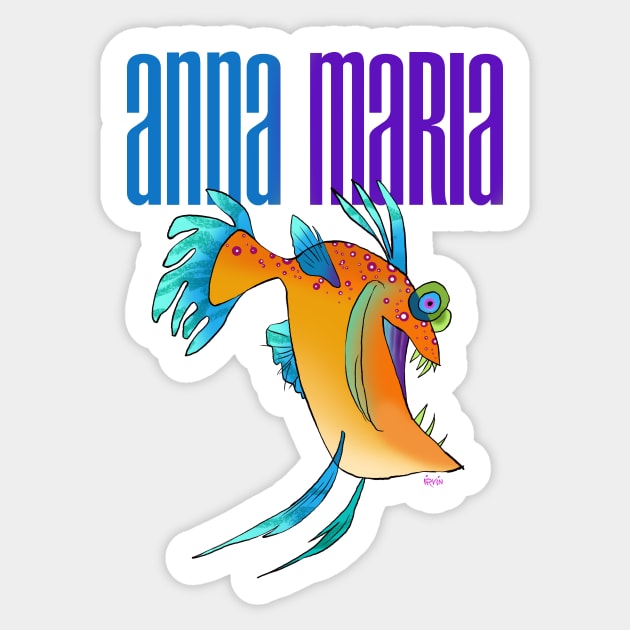 Krazy Fish - Anna Maria Sticker by TrevorIrvin